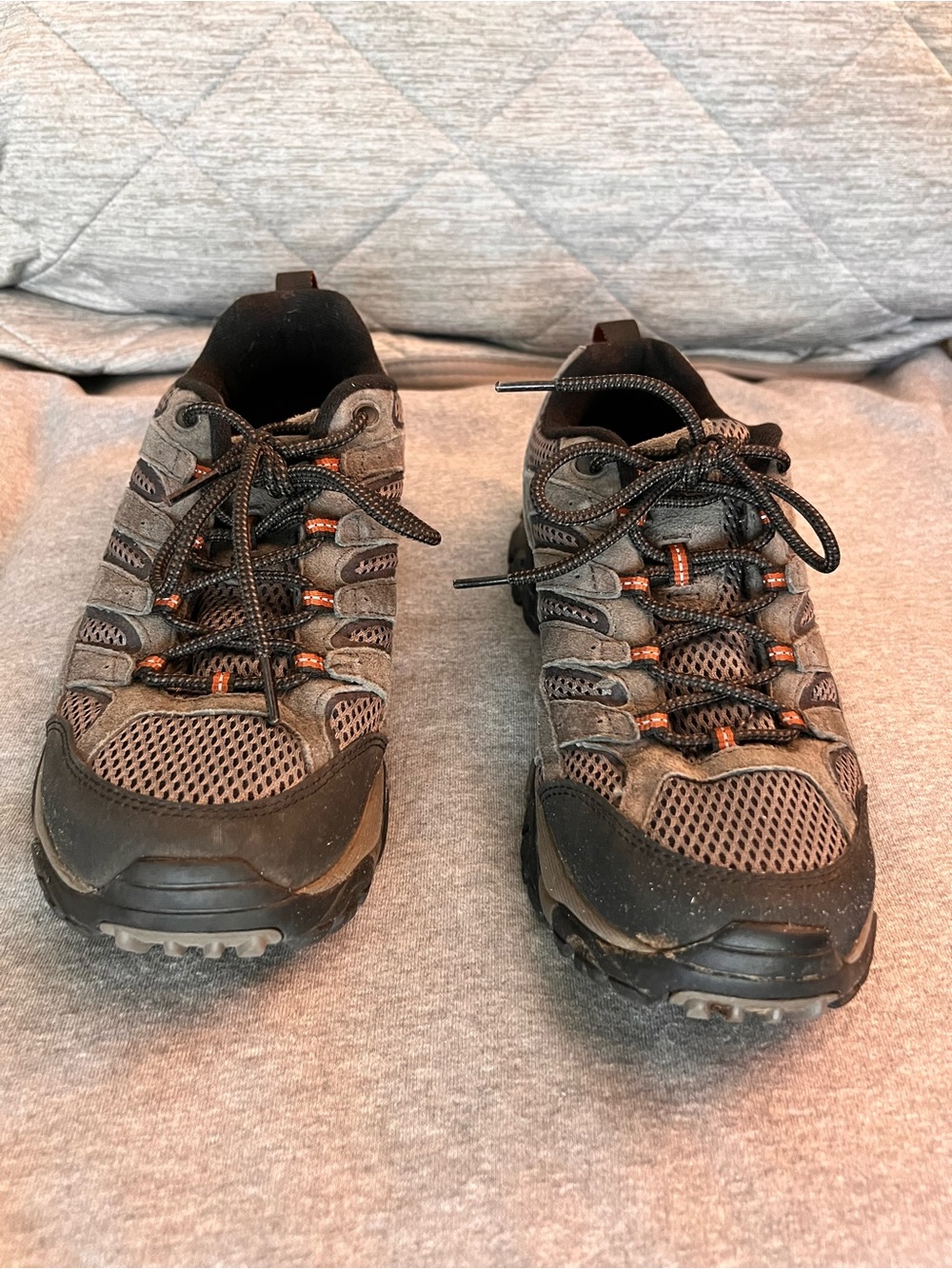 Merrell Men's Vibrum Gray Trail Shoes with Orange Accents